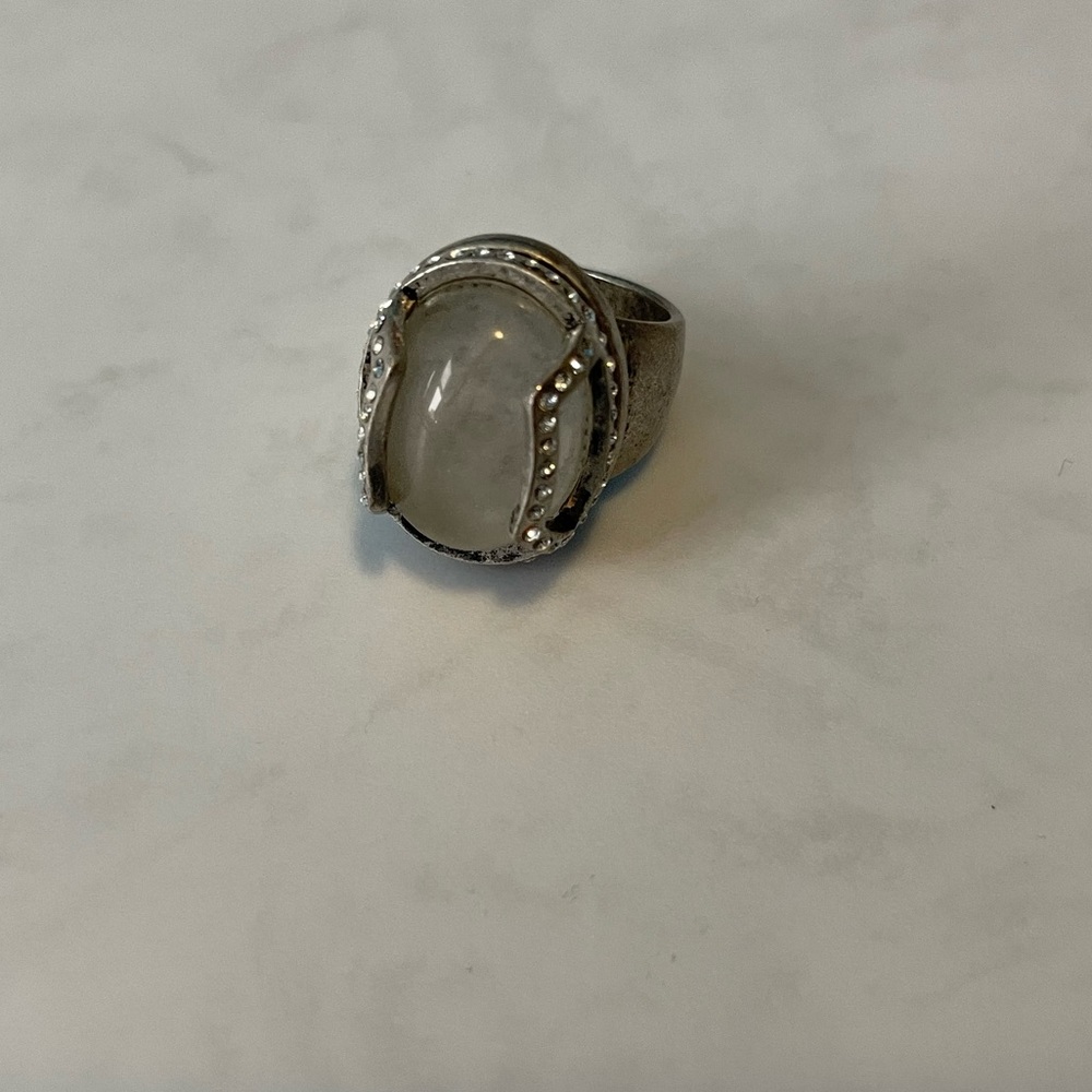 Smokey Gem + Metal Ring